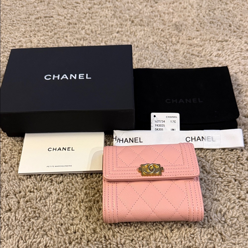 Chanel Light Pink Quilted Wallet